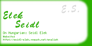 elek seidl business card